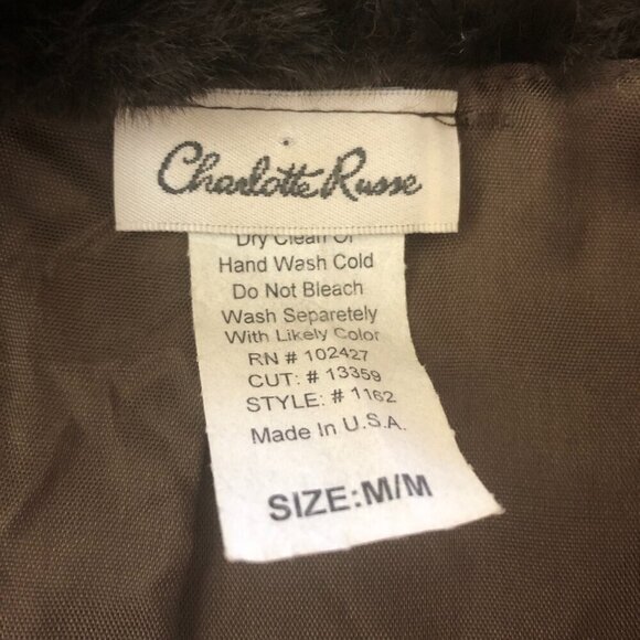 Vintage 90s Y2K Faux Fur Vest Brown Charlotte Russe Small - Picture 8 of 9